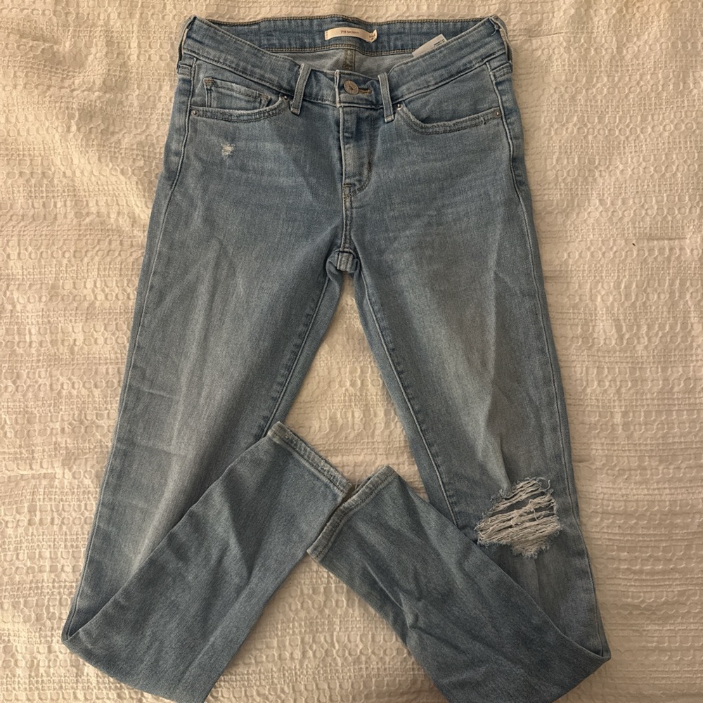 Levi's Light Blue Kids Jeans with Distressed Detail